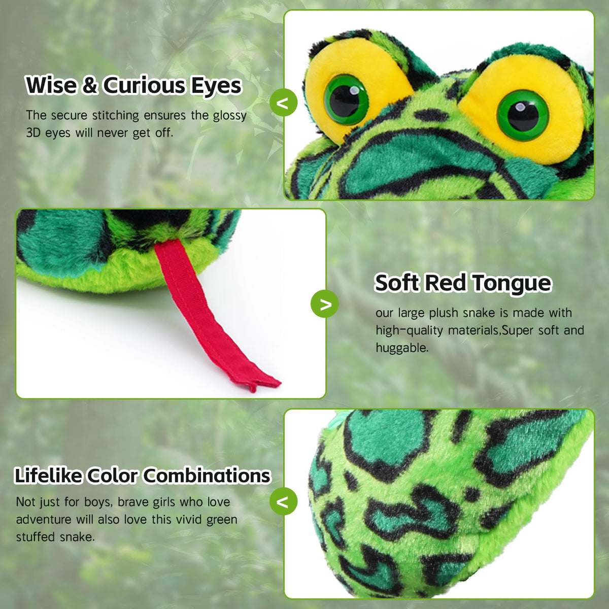 MaoGoLan snake plush doubles as Halloween prop and gift idea.