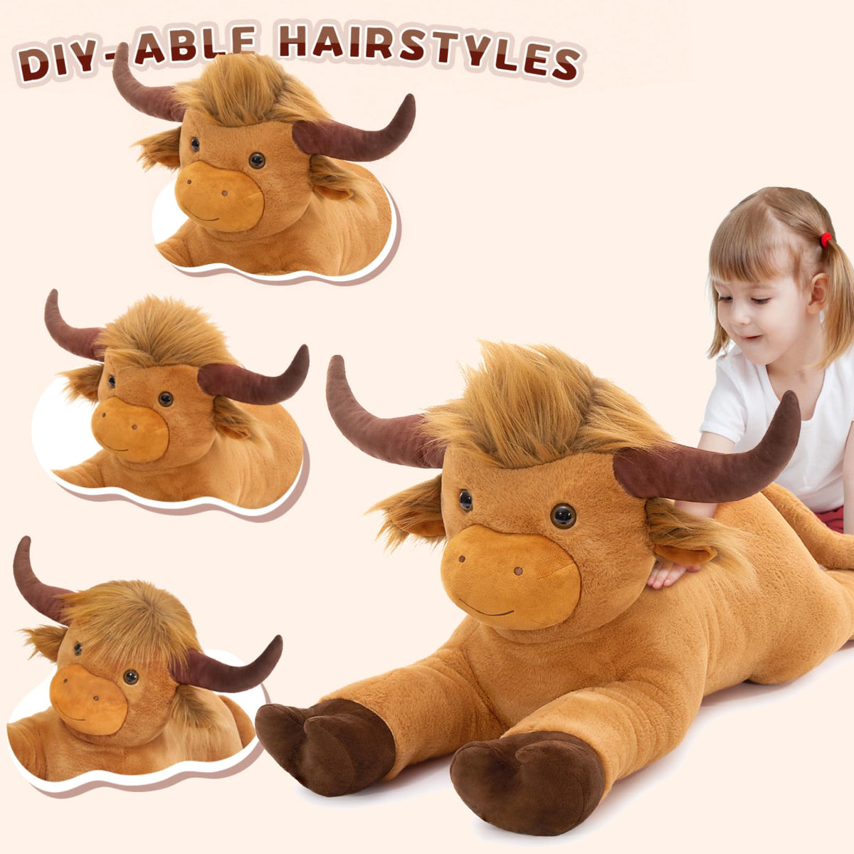 MaoGoLan Highland Cow soft plush fabric delivers lasting softness.