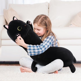 MaoGoLan hug-ready black cat plush ideal for bedtime cuddles.