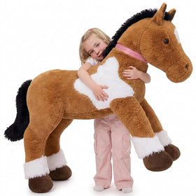 MaoGoLan large horse plush, front view, ideal for cuddling and imaginative play.
