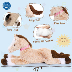 MaoGoLan large horse stuffed animal ideal as a gift.
