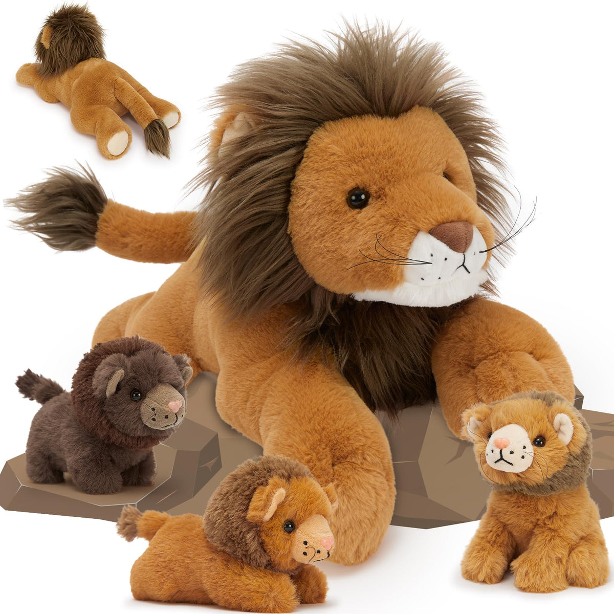 MaoGoLan lion family mommy with three babies inviting imaginative play