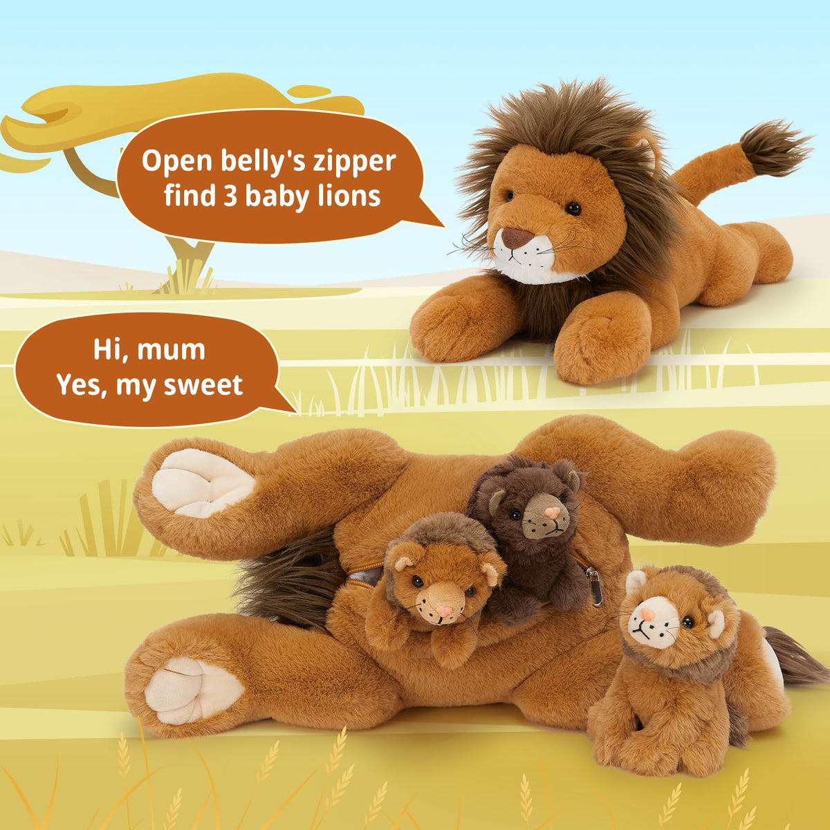 MaoGoLan lion plush vacuum packaging for easy storage and travel