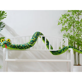 MaoGoLan long snake body plush wrapped around furniture for decor.