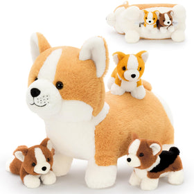 MaoGoLan mama corgi plush with soft fur, ideal for comforting hugs.