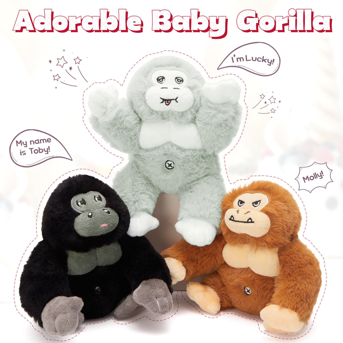 MaoGoLan gorilla plush muscle detailing sparks storytelling and pretend adventures.
