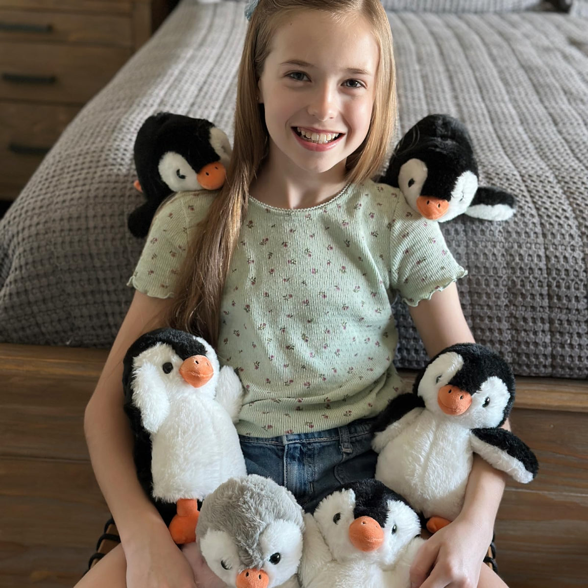 MaoGoLan plush penguin is a year-round cuddle buddy and decor accent.