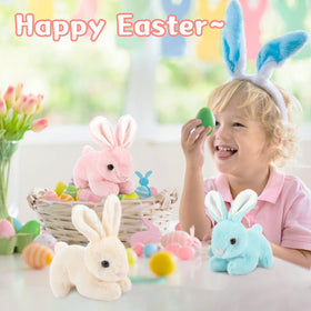 MaoGoLan pink plush rabbit feels soft for gentle touch and comfort.