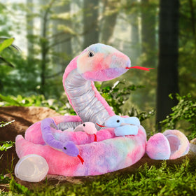 MaoGoLan plush snake texture close-up, durable stitching and soft fabric