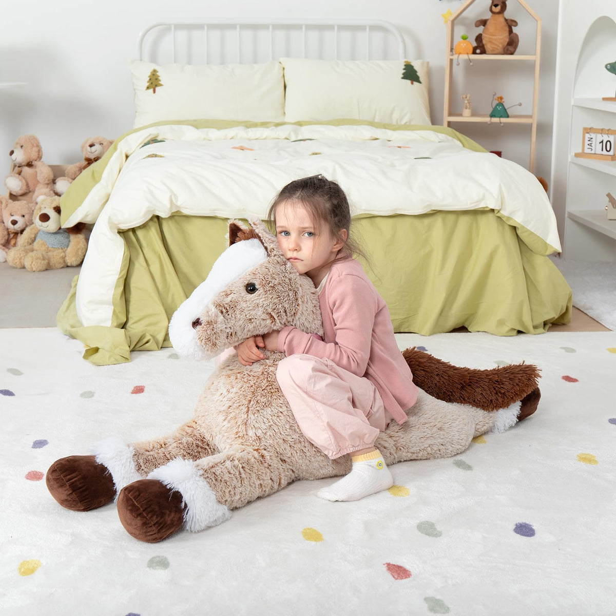 MaoGoLan Riding giant horse design plush toy for imaginative play.