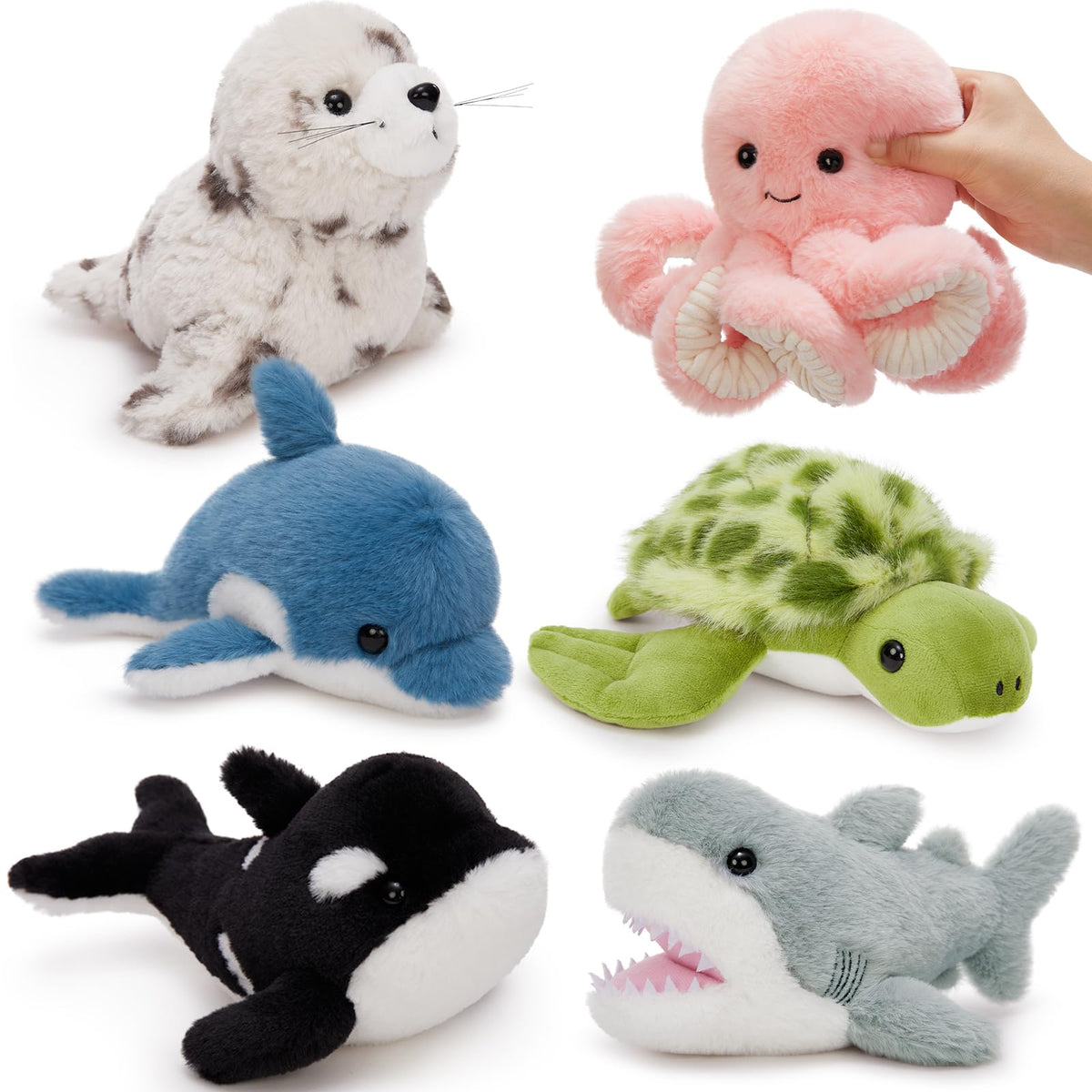 Maogolan sea animal shark plush – soft cuddle toy for nap time and learning.