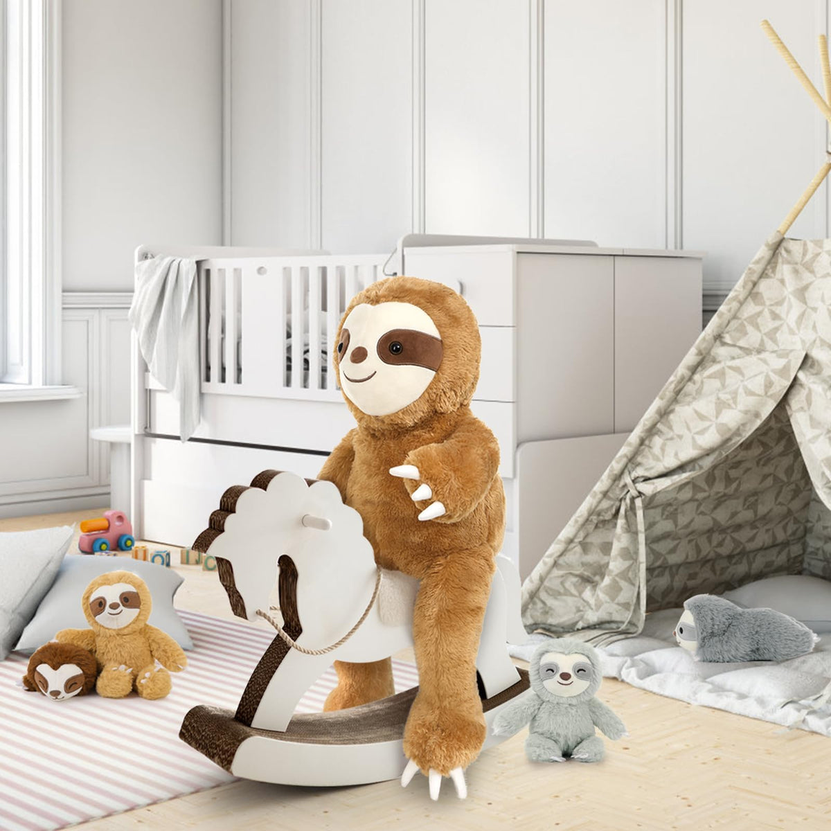 MaoGoLan sloth nursery whimsy decor with soft plush