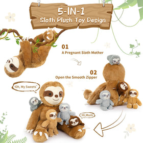 MaoGoLan sloth plush packaging display shows a ready gift