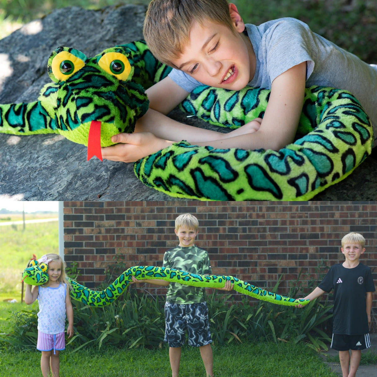 MaoGoLan soft snake toy ideal for kids reading time and cuddling.