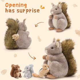 MaoGoLan Squirrels baby plush with fluffy tails inviting cuddling and warmth.