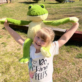 MaoGoLan stuffed frog back zipper enables easy stuffing renewal and cleaning.