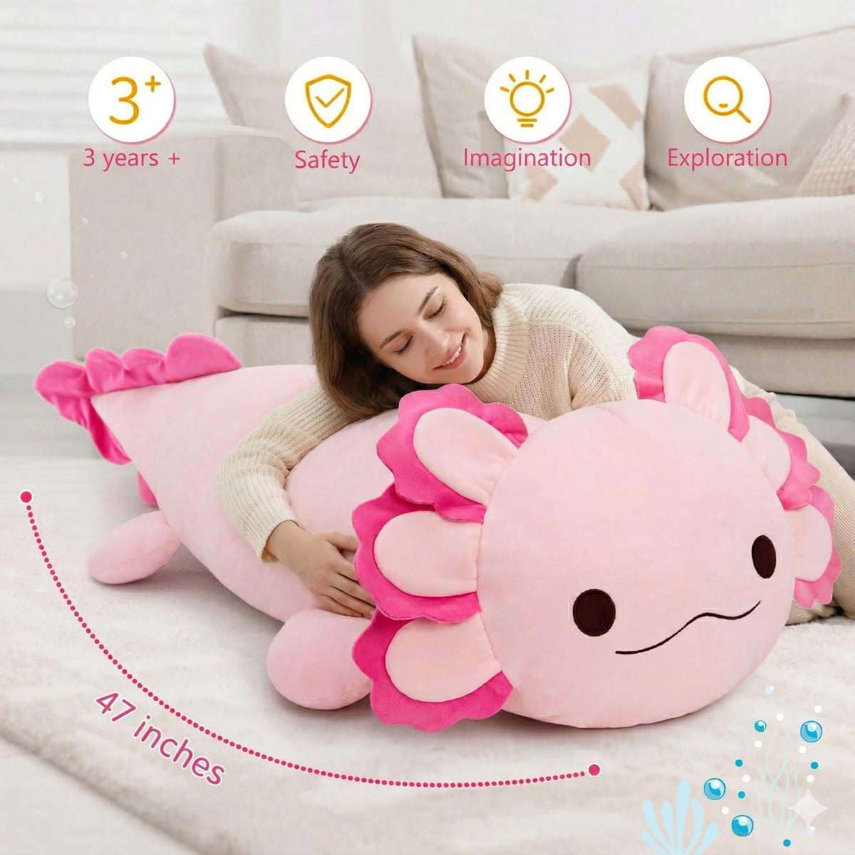 MaoGoLan ultra-soft axolotl plush with cozy touch and kid-friendly design