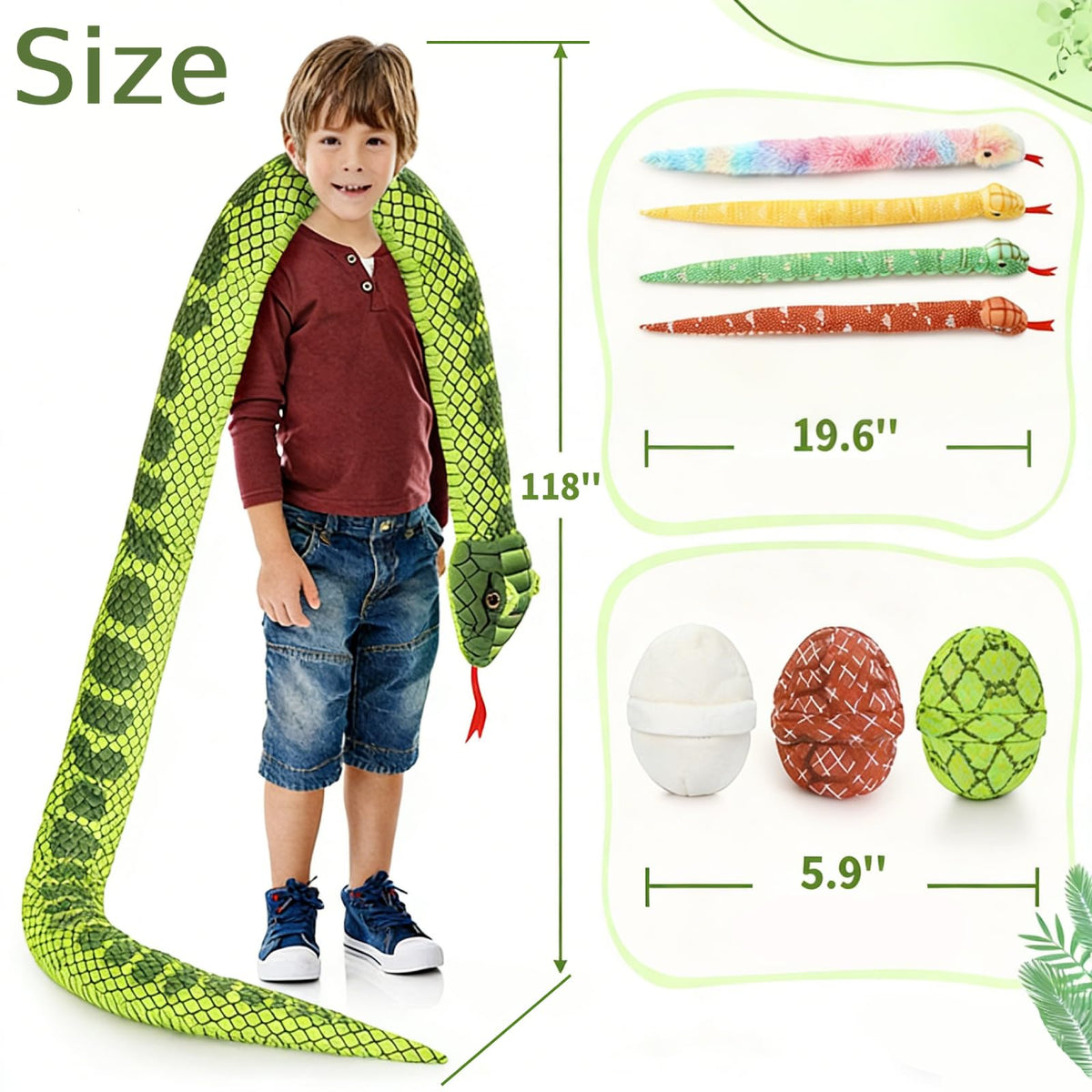MaoGoLan washable snake plush is easy to clean and reuse.