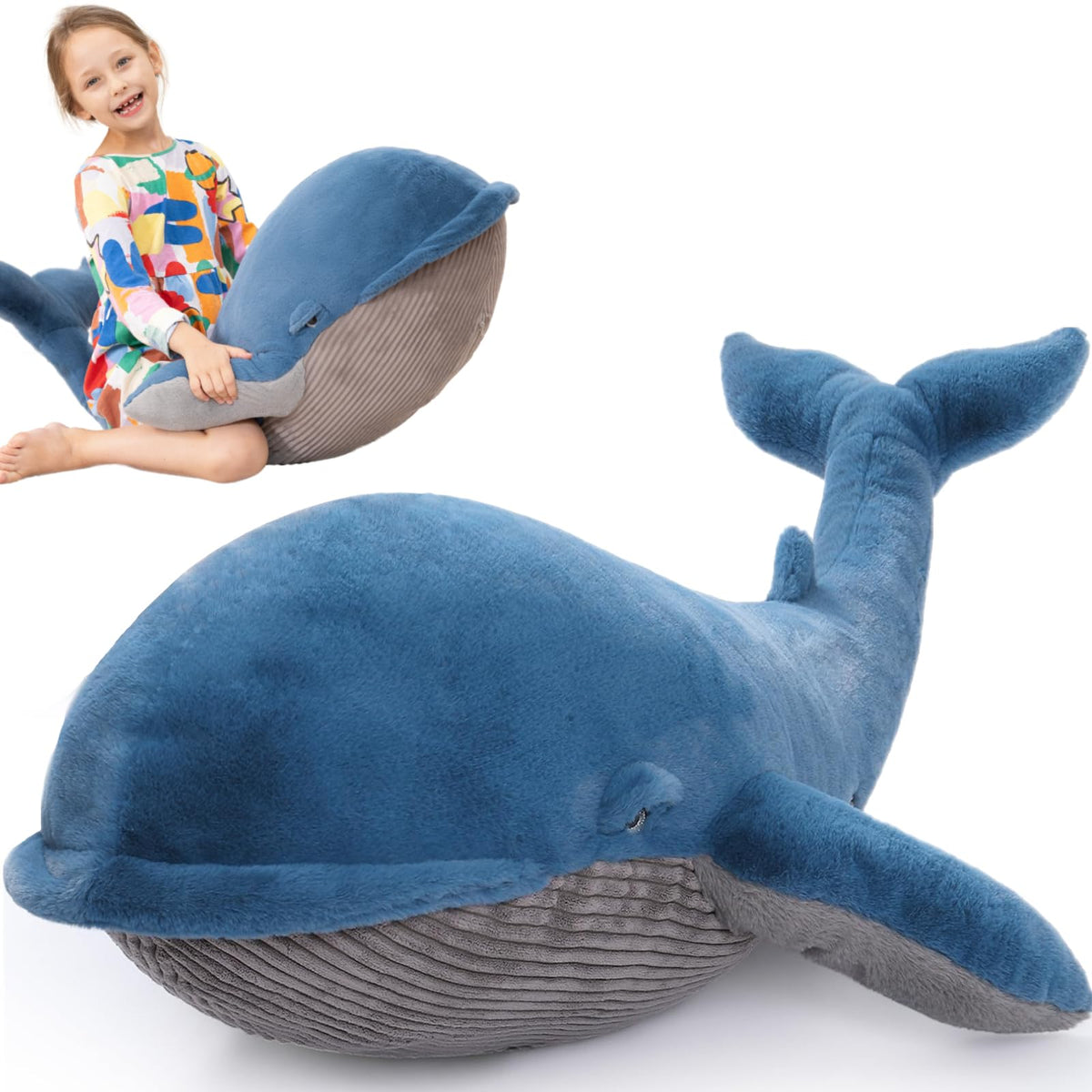 MaoGoLan 43-inch whale plush for cuddling and comfort.