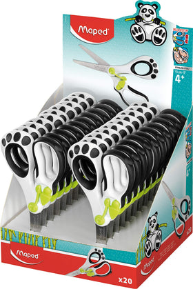 Maped Koopy scissors with spring mechanism enable easy opening after cuts.