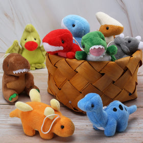 Mapixo plush dinosaur brachiosaurus; bright, durable dino with clip-on charm for school bags