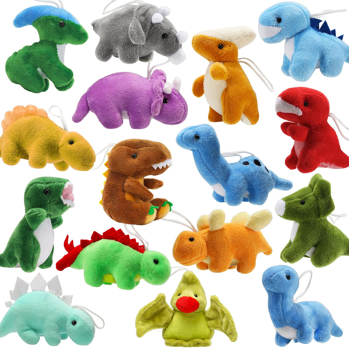 Mapixo plush dinosaur T-rex; soft, portable playmate with attached keychain for backpacks and travel