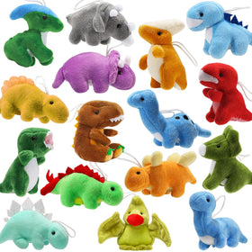 Mapixo plush dinosaur T-rex; soft, portable playmate with attached keychain for backpacks and travel