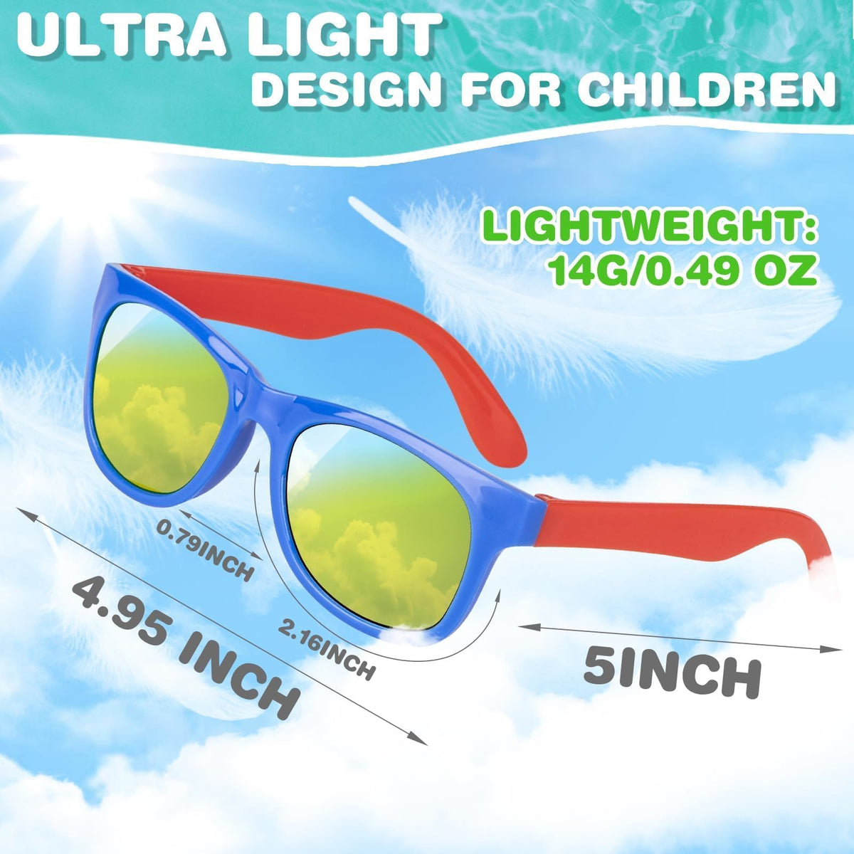 Mapixo lightweight kid sunglasses provide comfortable daily wear.