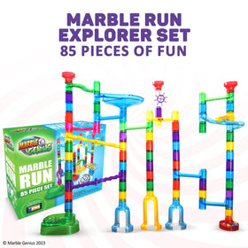 Marble Genius 85-track pieces enable varied construction for STEM learning