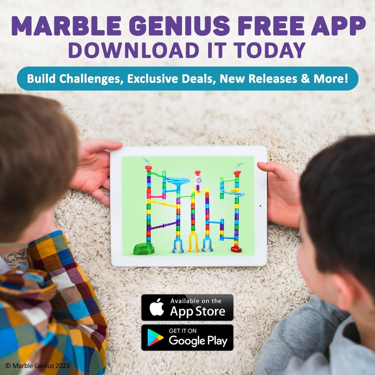 Marble Genius app provides guided challenges to expand marble run creativity