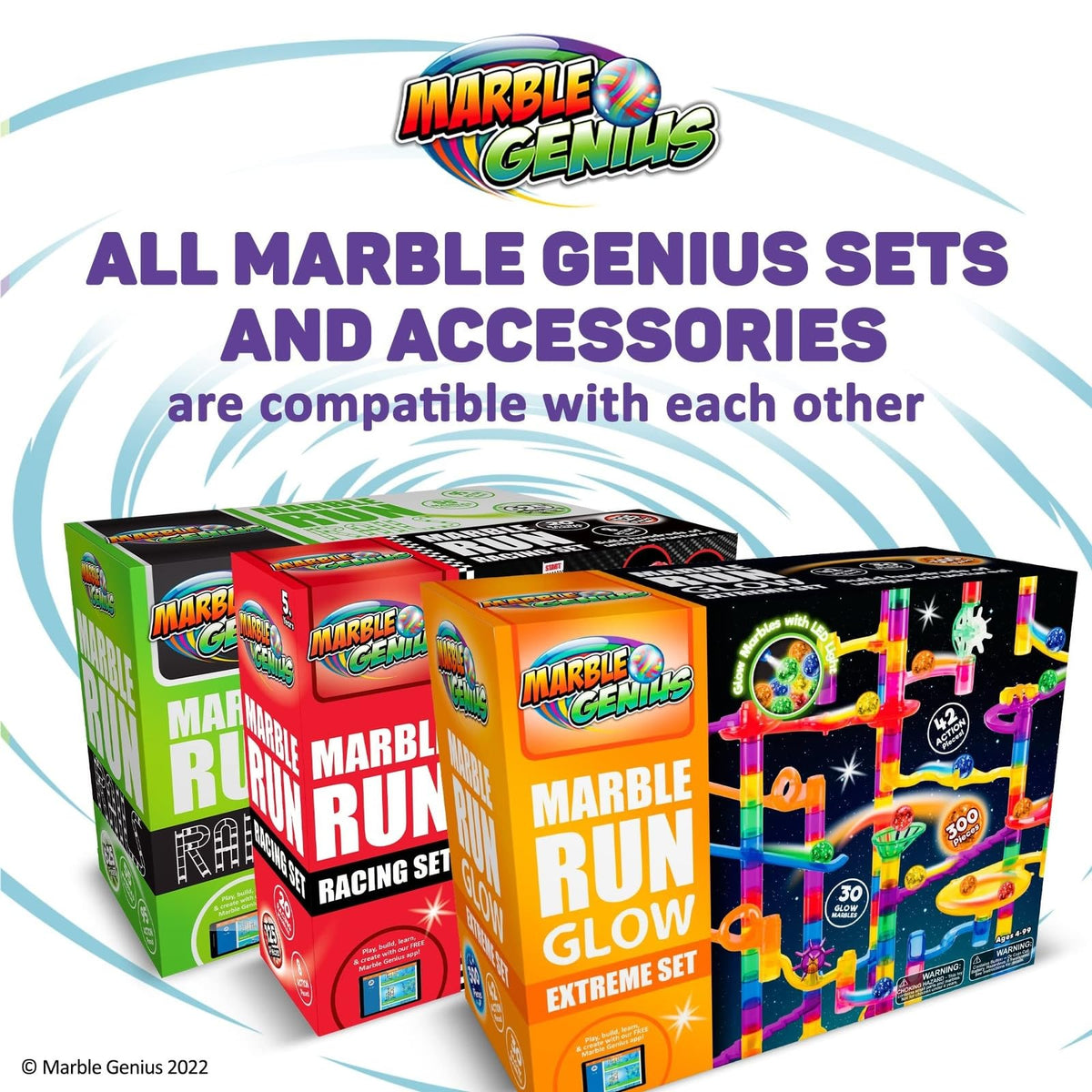 Marble Genius free instruction app complements learning with guided challenges.