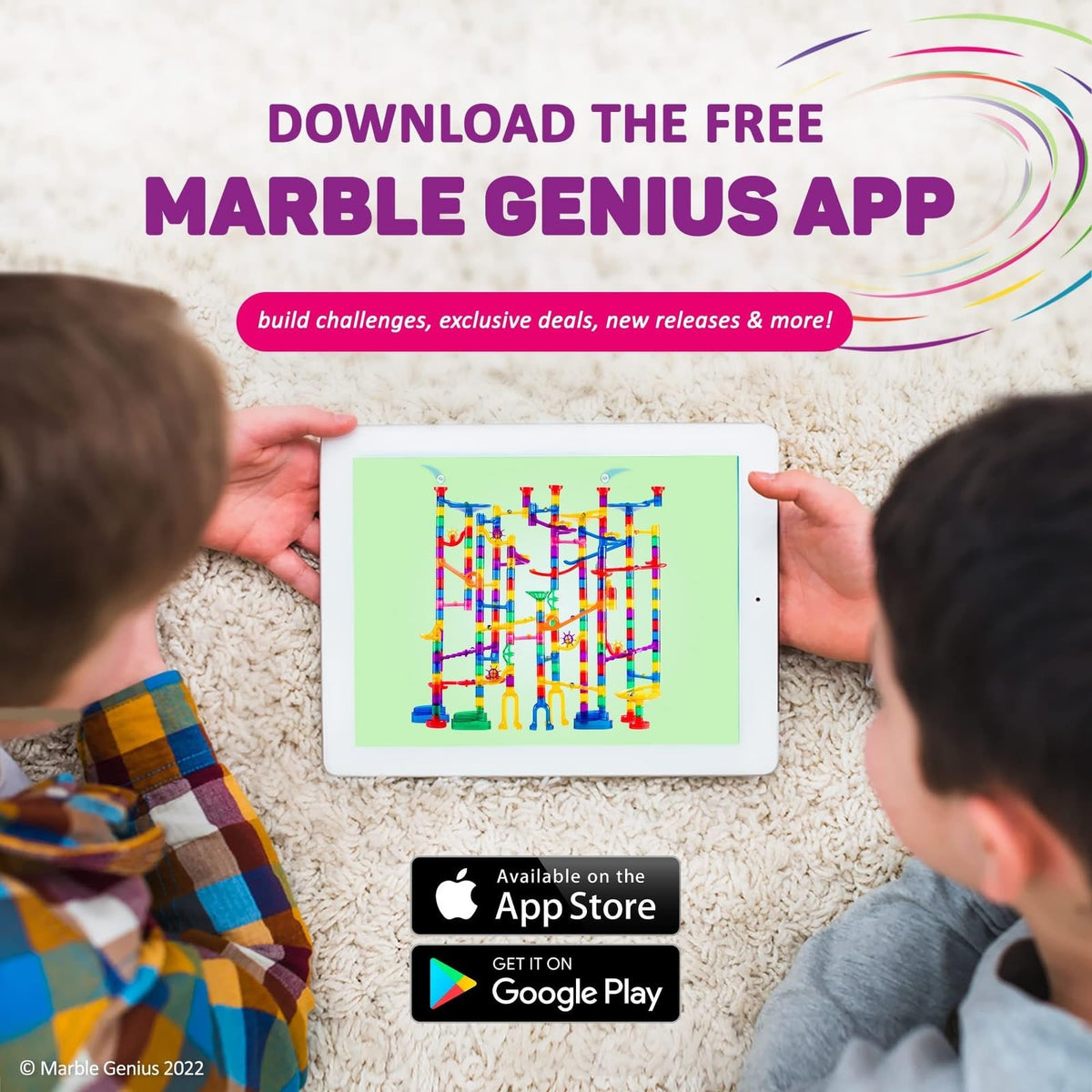 Marble Genius glow marbles set includes motion-activated, glass and plastic pieces.