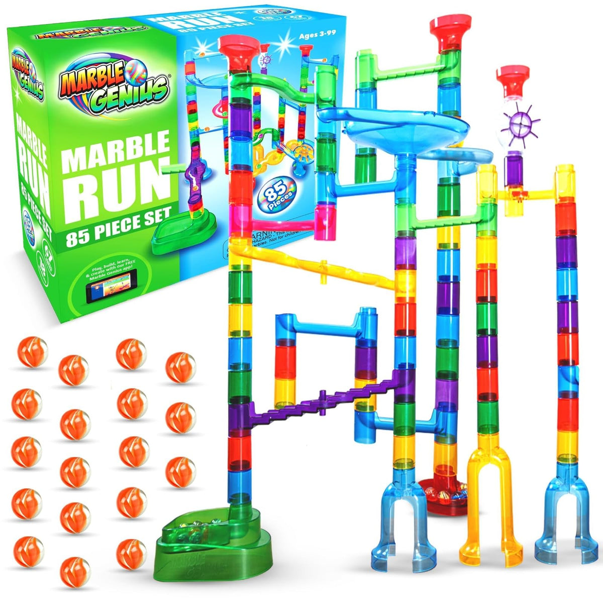 Marble Genius Marble Run Explorer assembly scene boosts imaginative play