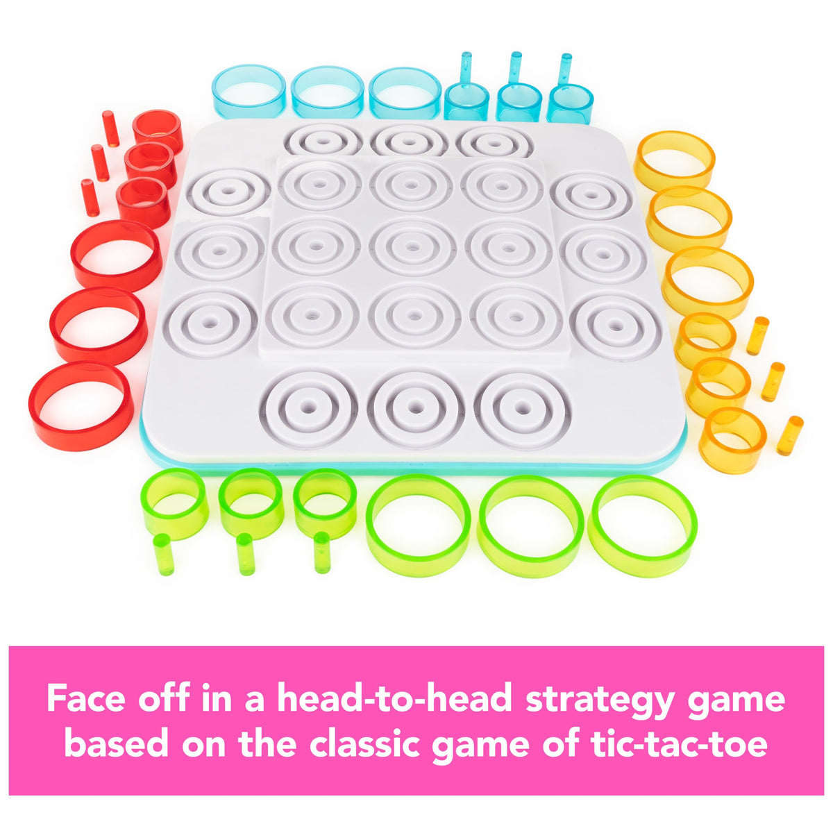 Two players compete with Otrio's smart setup.