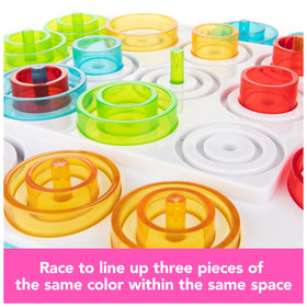 Marbles Otrio storage container keeps pieces organized.