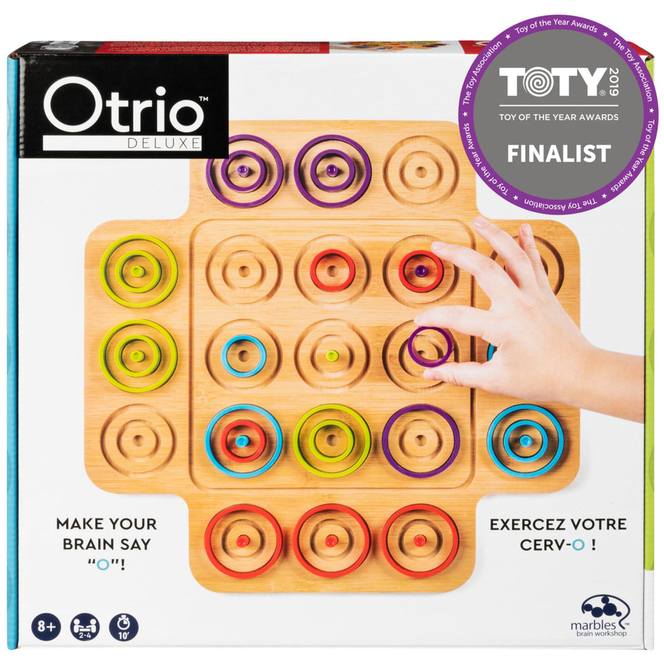 Marbles Otrio wooden game board offers a premium surface for strategic head-to-head play.