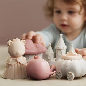 MarcZero dishwasher-safe bath toy in pink for easy cleanup after baths