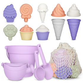 MarcZero purple silicone beach bucket for easy sand play and cleanup