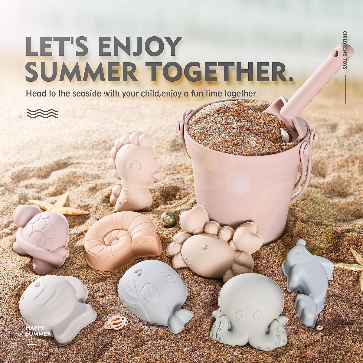 MarcZero pink conch mold creates detailed sand shapes for creative play
