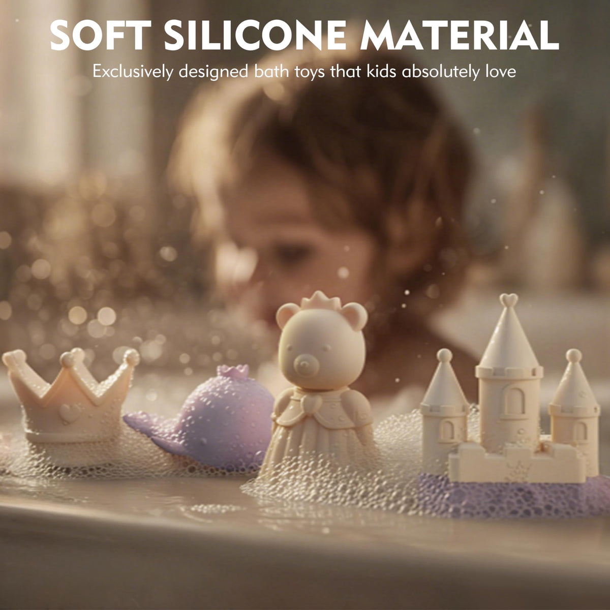 MarcZero Princess soft silicone bath toys provide easy grip for toddlers during bath time