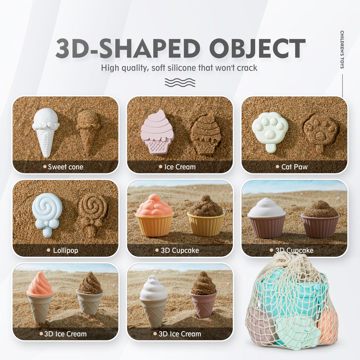 MarcZero sand molds create creative sand shapes with simple cleanup.