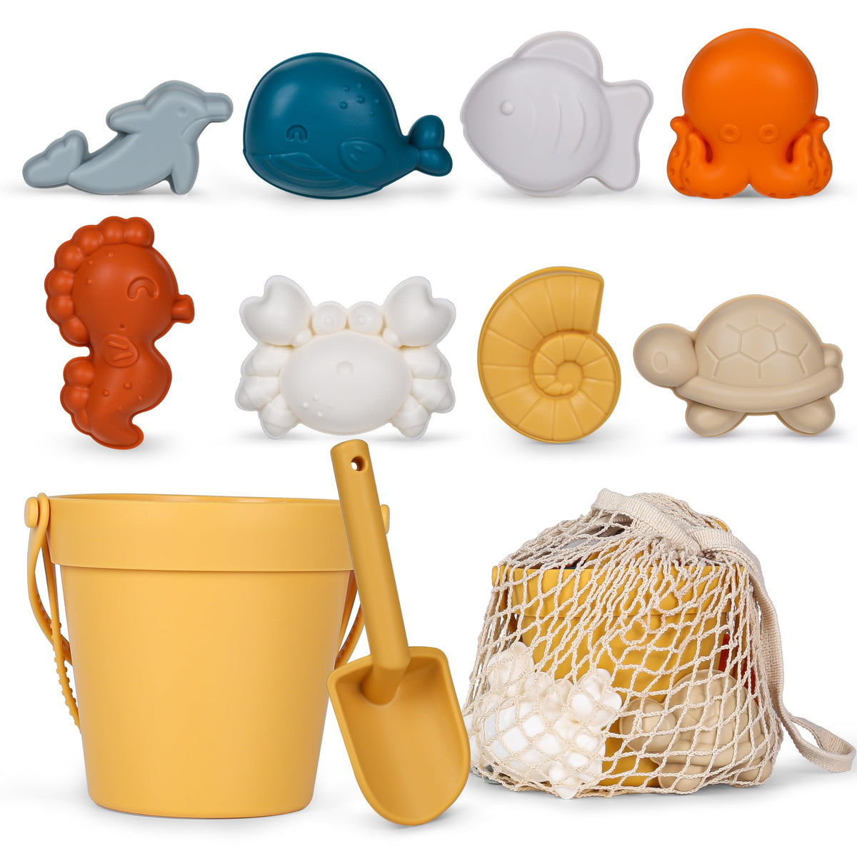MarcZero silicone beach toys bucket on the sand, durable sand play that's easy to clean