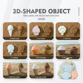 MarcZero four sand molds, versatile shapes for creative sand art.
