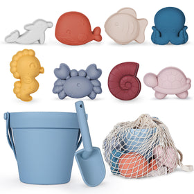 MarcZero silicone bucket blue for durable beach play and easy cleanup.