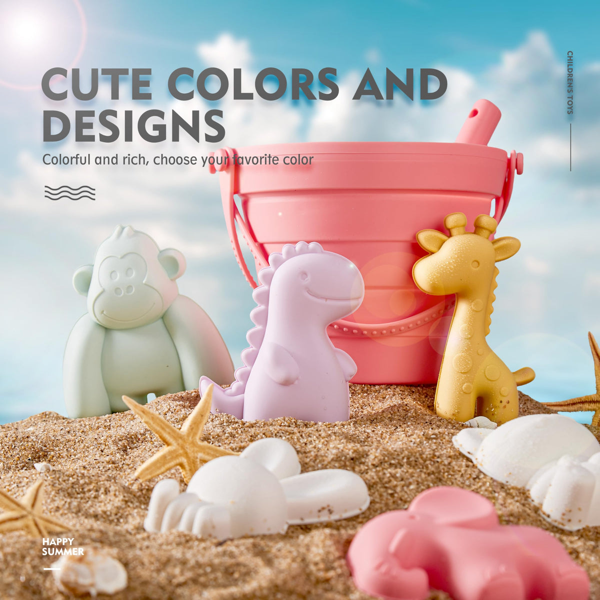 MarcZero silicone sand molds inspire creative shapes during beach or bath time