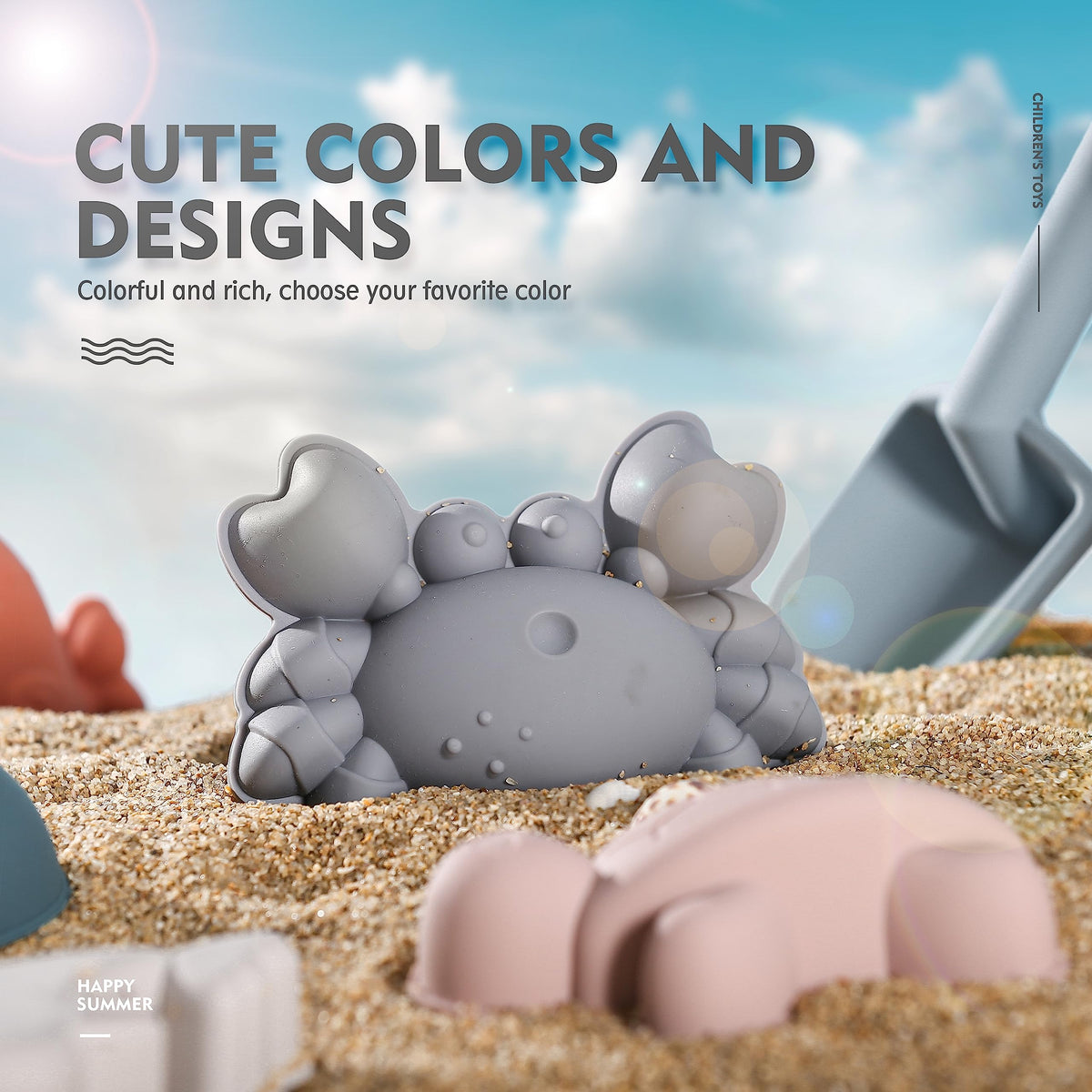 MarcZero silicone turtle blue helps kids shape happy seaside scenes.