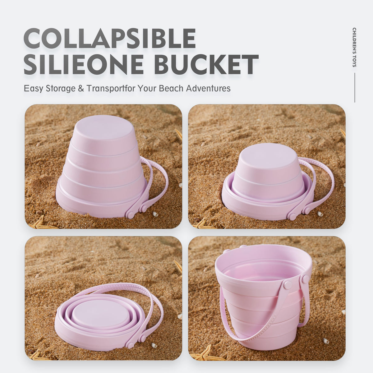 MarcZero travel-friendly beach toys in purple for easy packing.