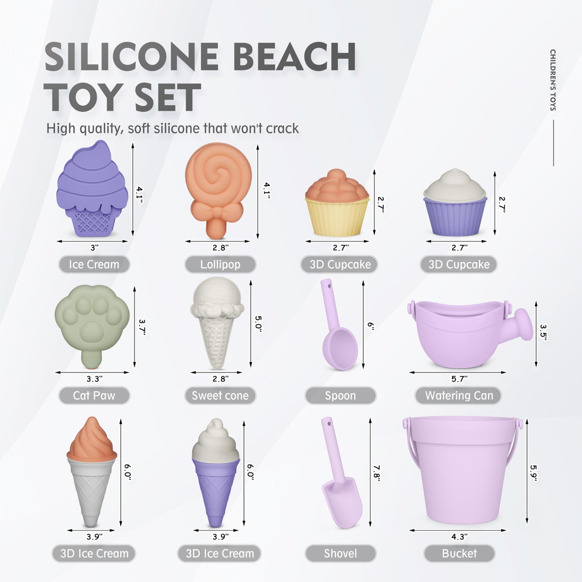 MarcZero silicone watering can with soft grip for kid-friendly beach use