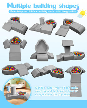 Markdang Soft Play Set anti-slip base keeps blocks stable during play.