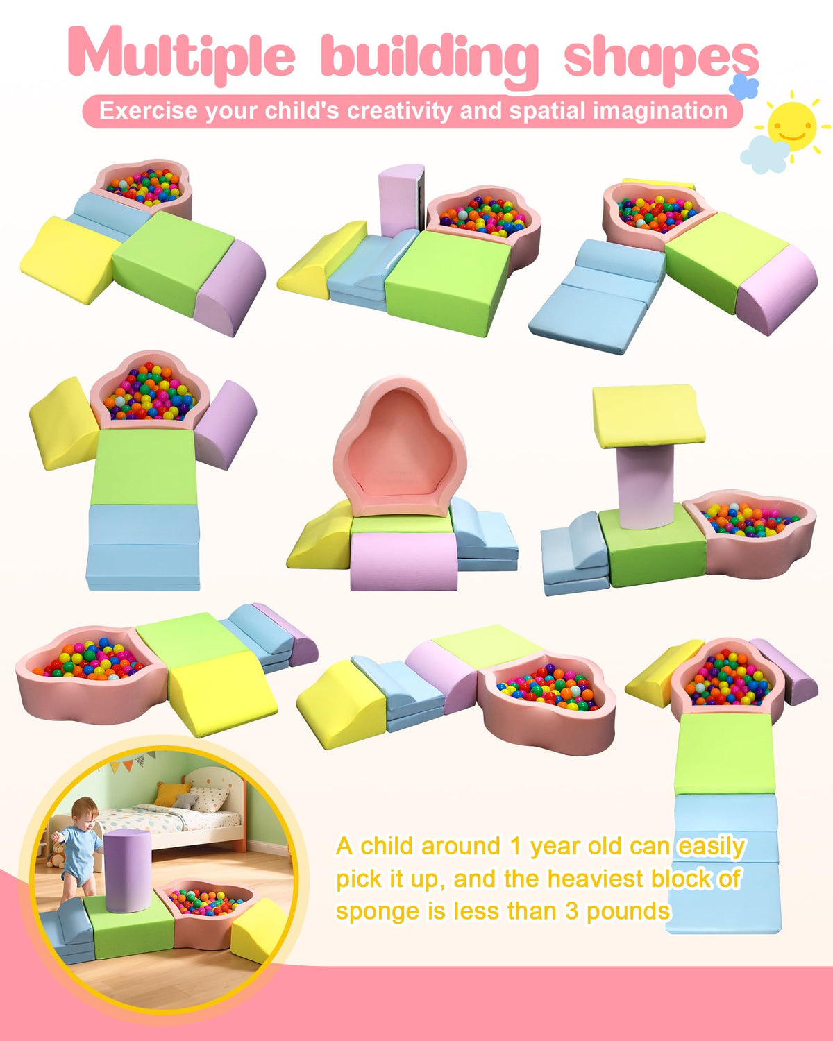 Markdang blocks with anti-slip base provide stable, safe exploration for babies